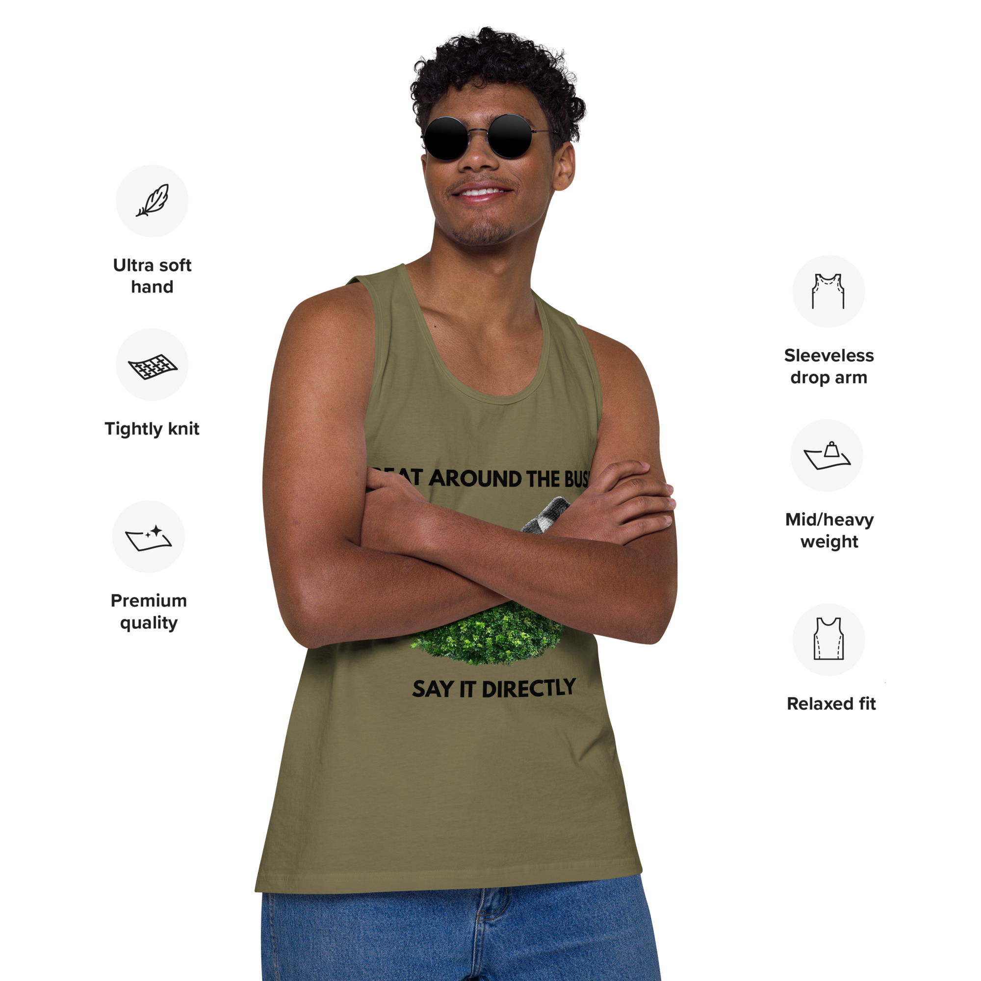 Beat Around the Bush | Say It Directly | Bee Literal Adult Tank - Image 4