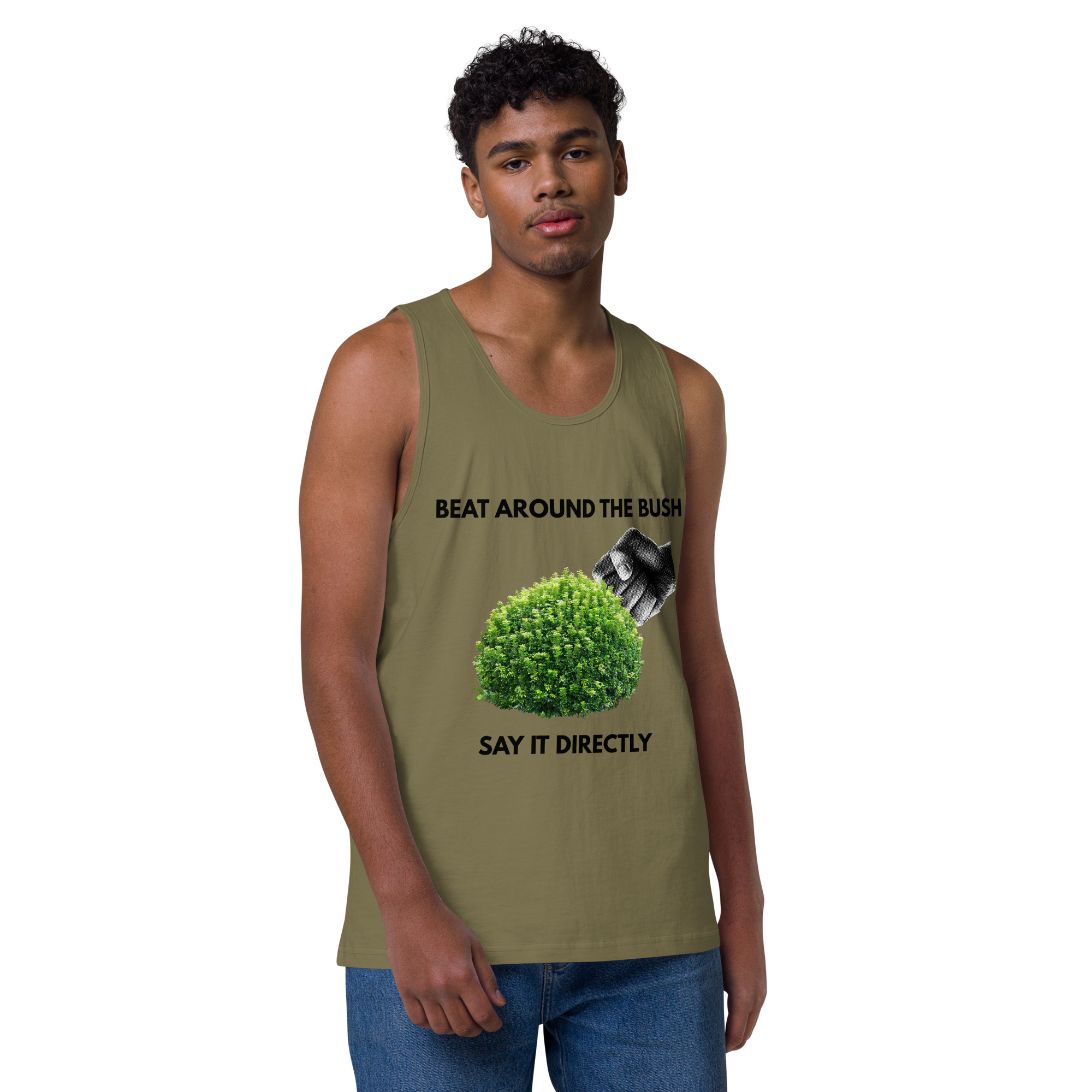 Beat Around the Bush | Say It Directly | Bee Literal Adult Tank - Image 3
