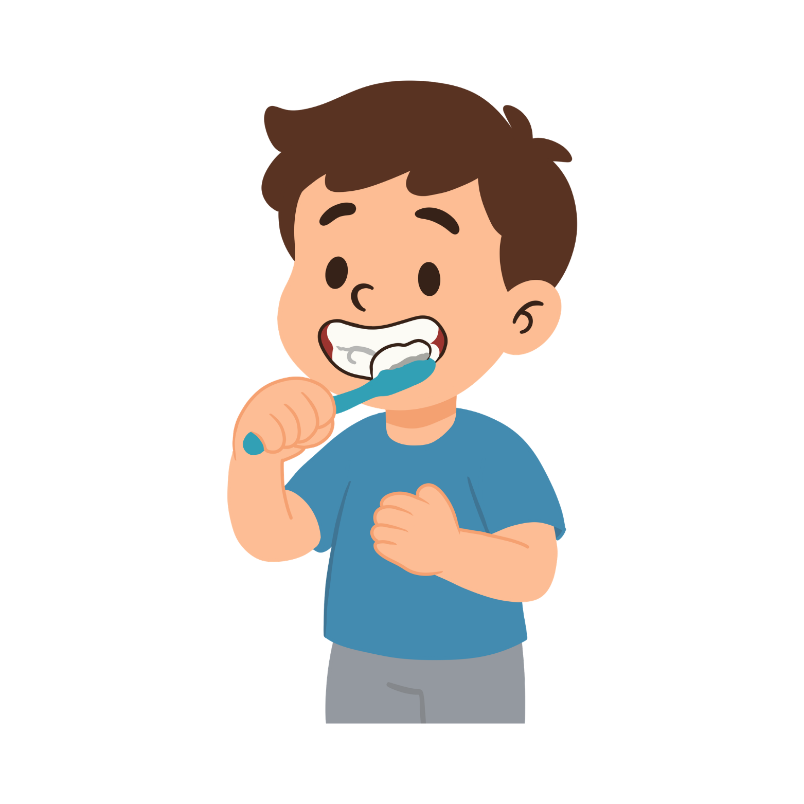 Child brushing teeth