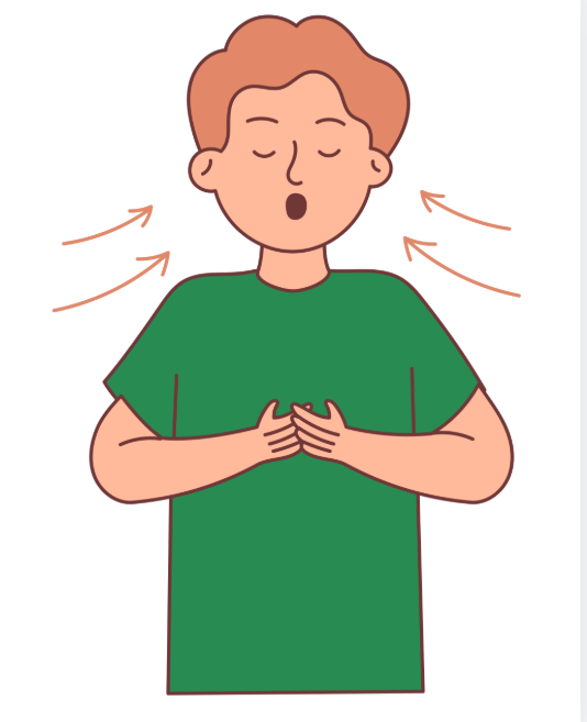 Taking slow breaths
