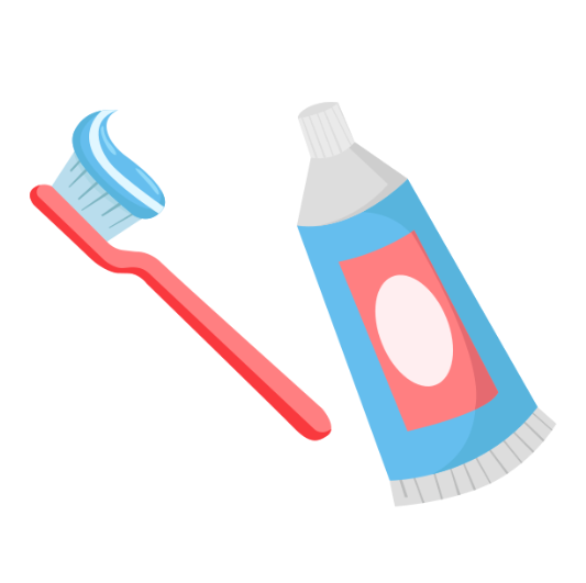 Toothbrush and toothpaste