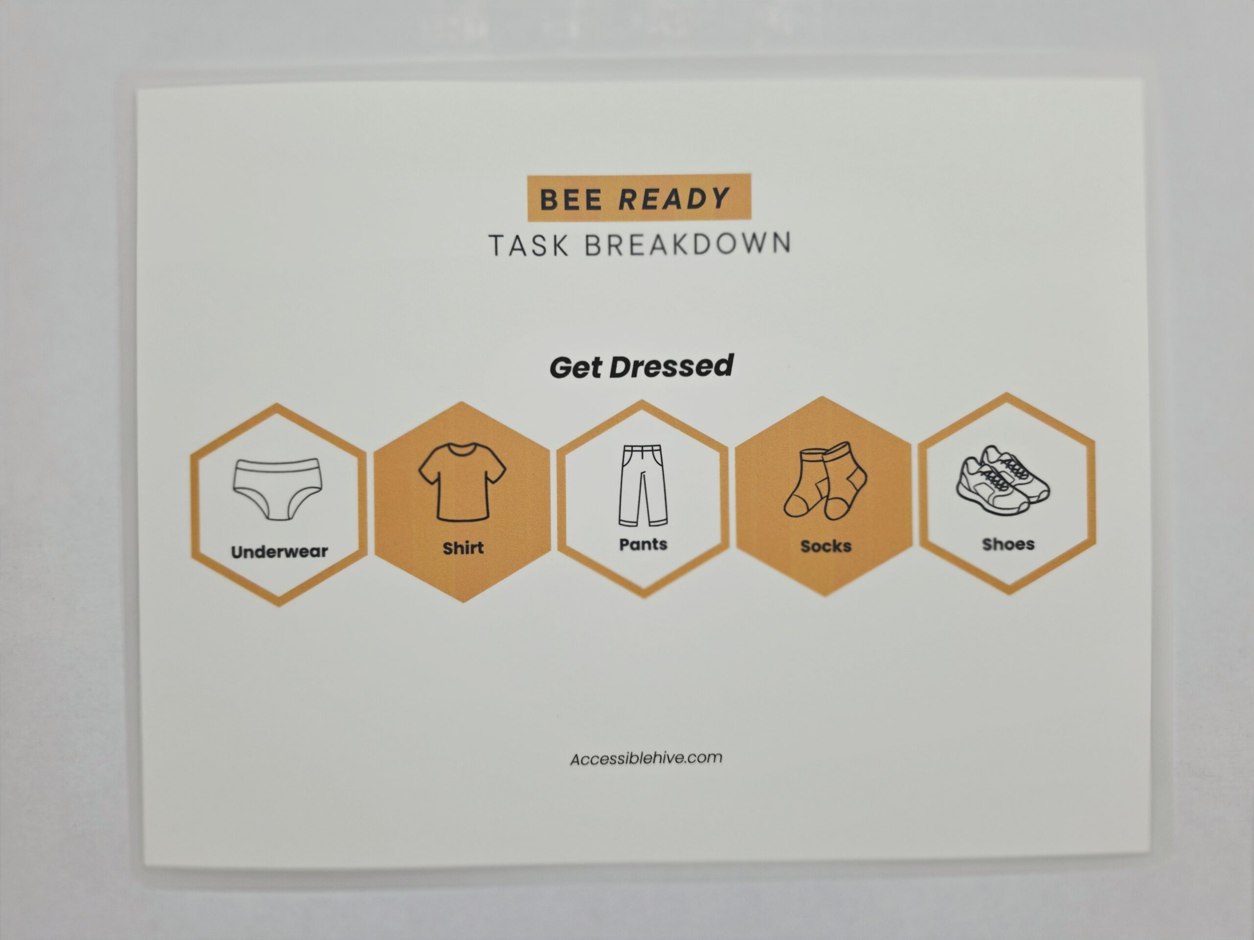 Get Dressed laminated visual