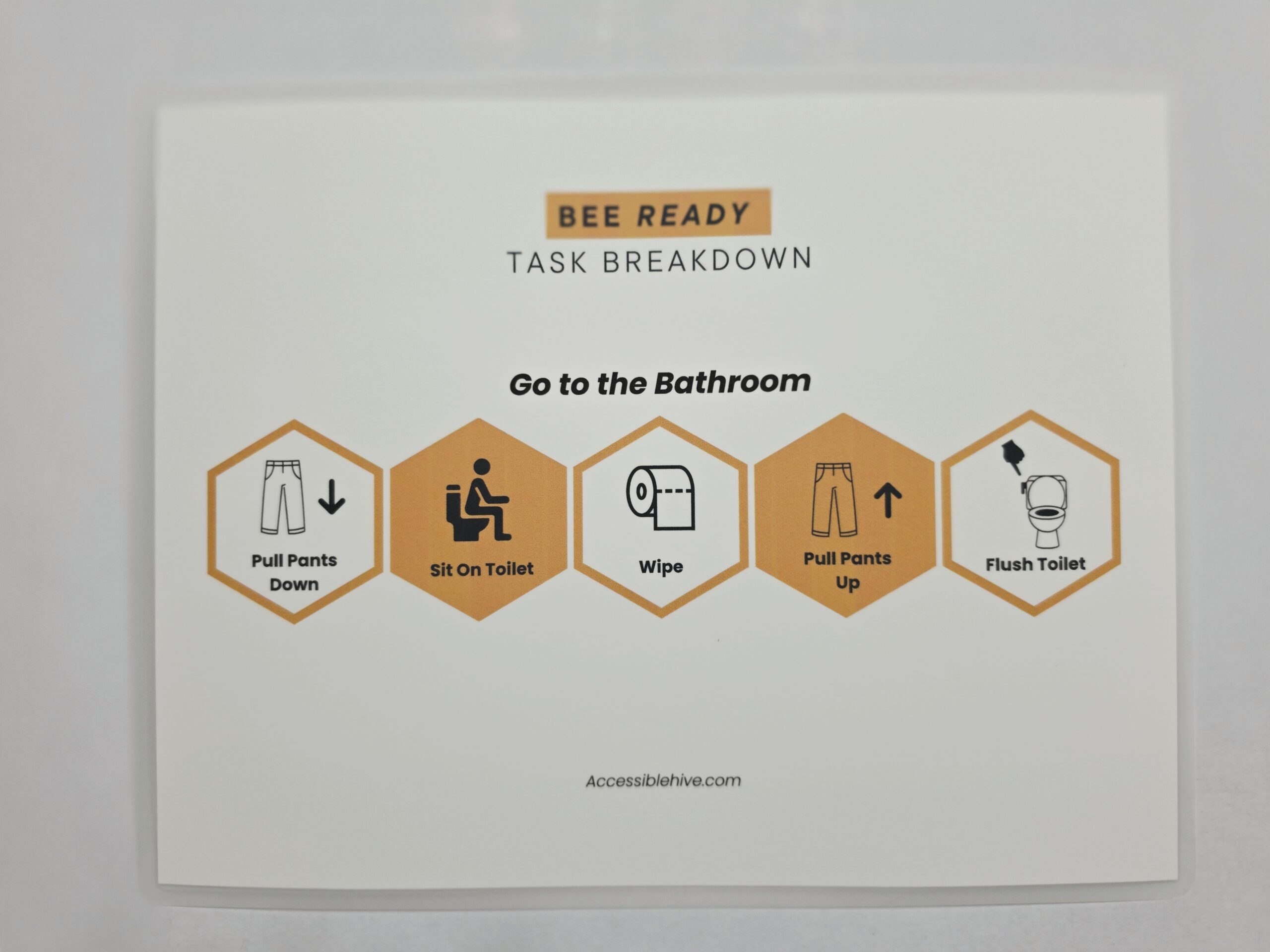 Go to the Bathroom laminated visual