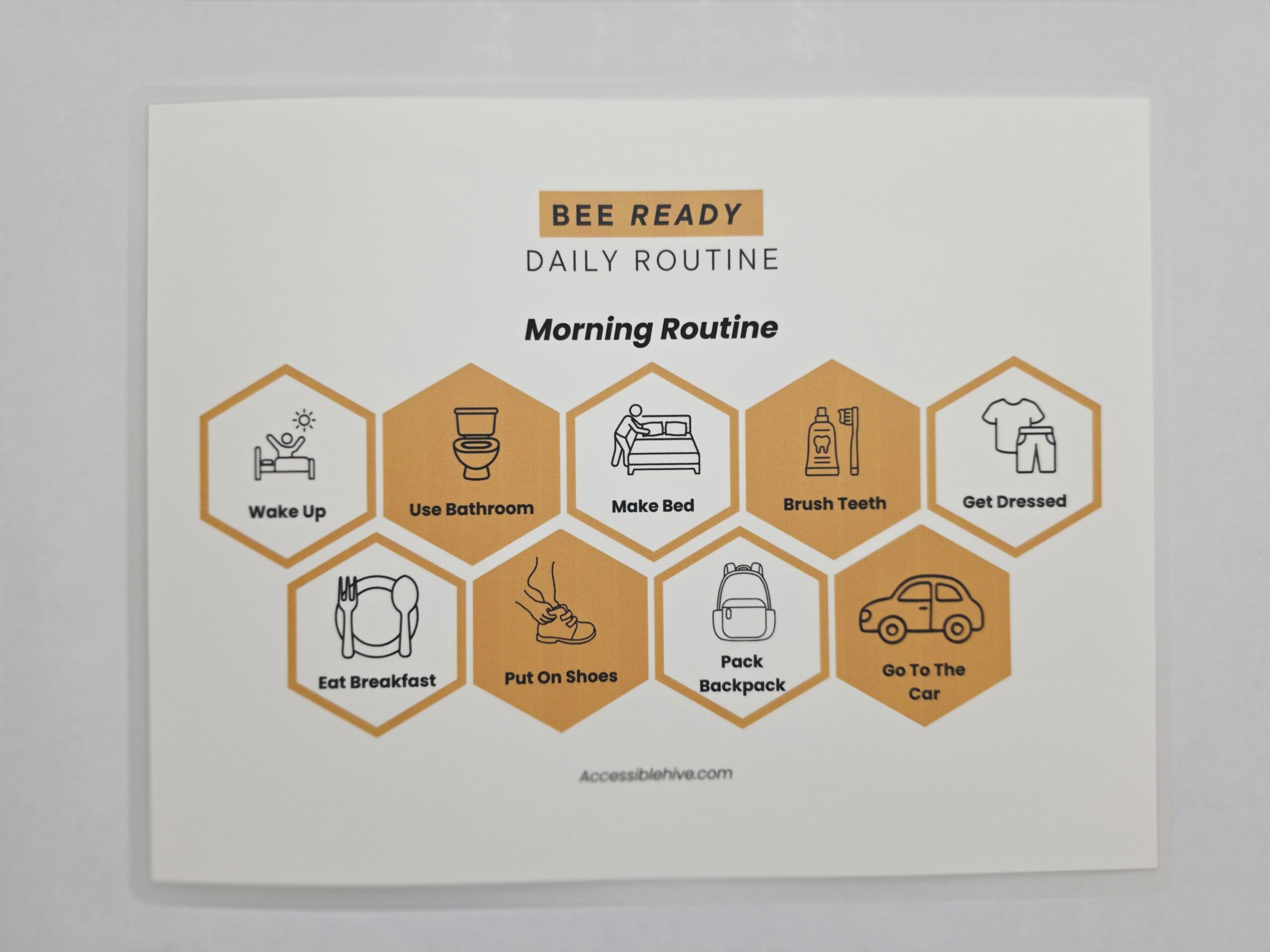Morning Routine laminated visual